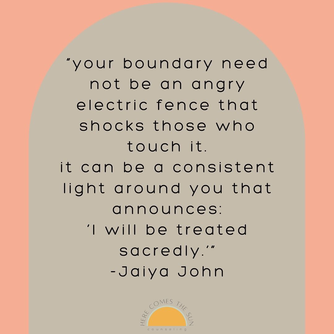 Such an amazing quote that reminds us of the importance of boundaries and how to successfully set them!

#katytx #counseling #therapy #christian #believers #mentalhealth #mentalhealthawareness #wellness #christiancounseling #selflove #herecomesthesun