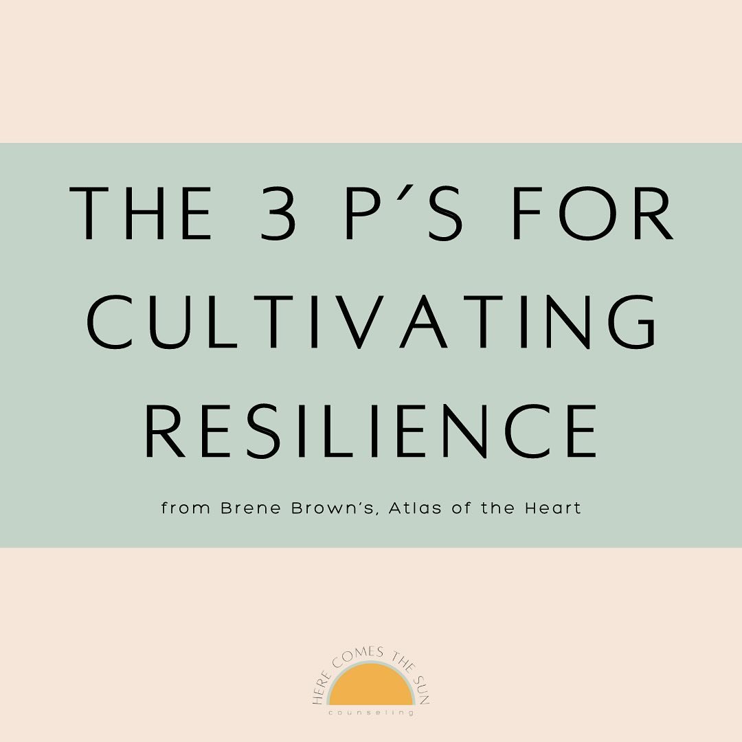 Brene Brown, in her book Atlas of the Heart, perfectly executes the three P&rsquo;s that cultivate resilience.

#katytx #counseling #therapy #christian #believers #mentalhealth #mentalhealthawareness #wellness #christiancounseling #selflove #herecome