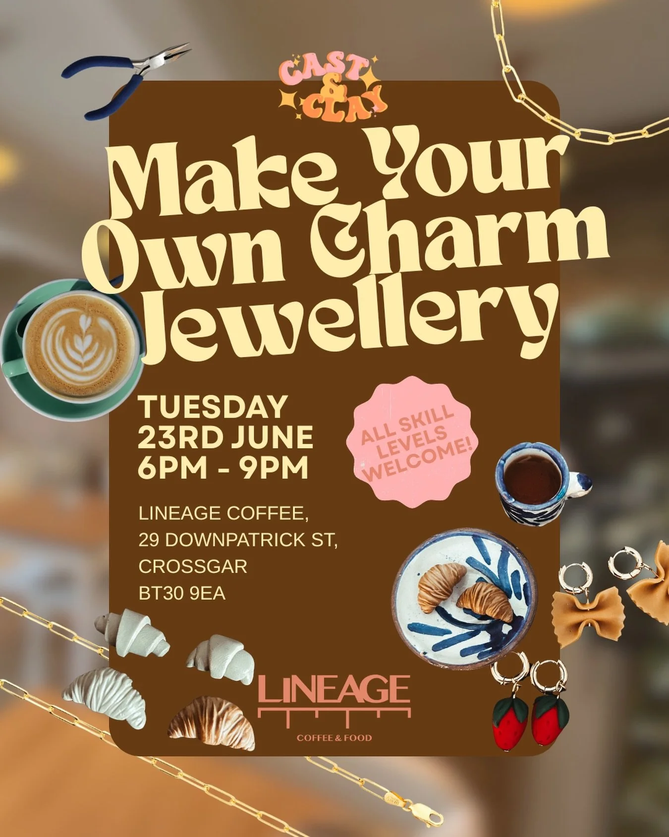 Co. Down girlies, this one&rsquo;s for you! 💗✨☕️ 

We&rsquo;re back with another workshop on 23rd June and this one is extra spesh ~ our first time showing you how to create your own whimsical charm jewellery from polymer clay 🥐🍓🍳 Join us in Line