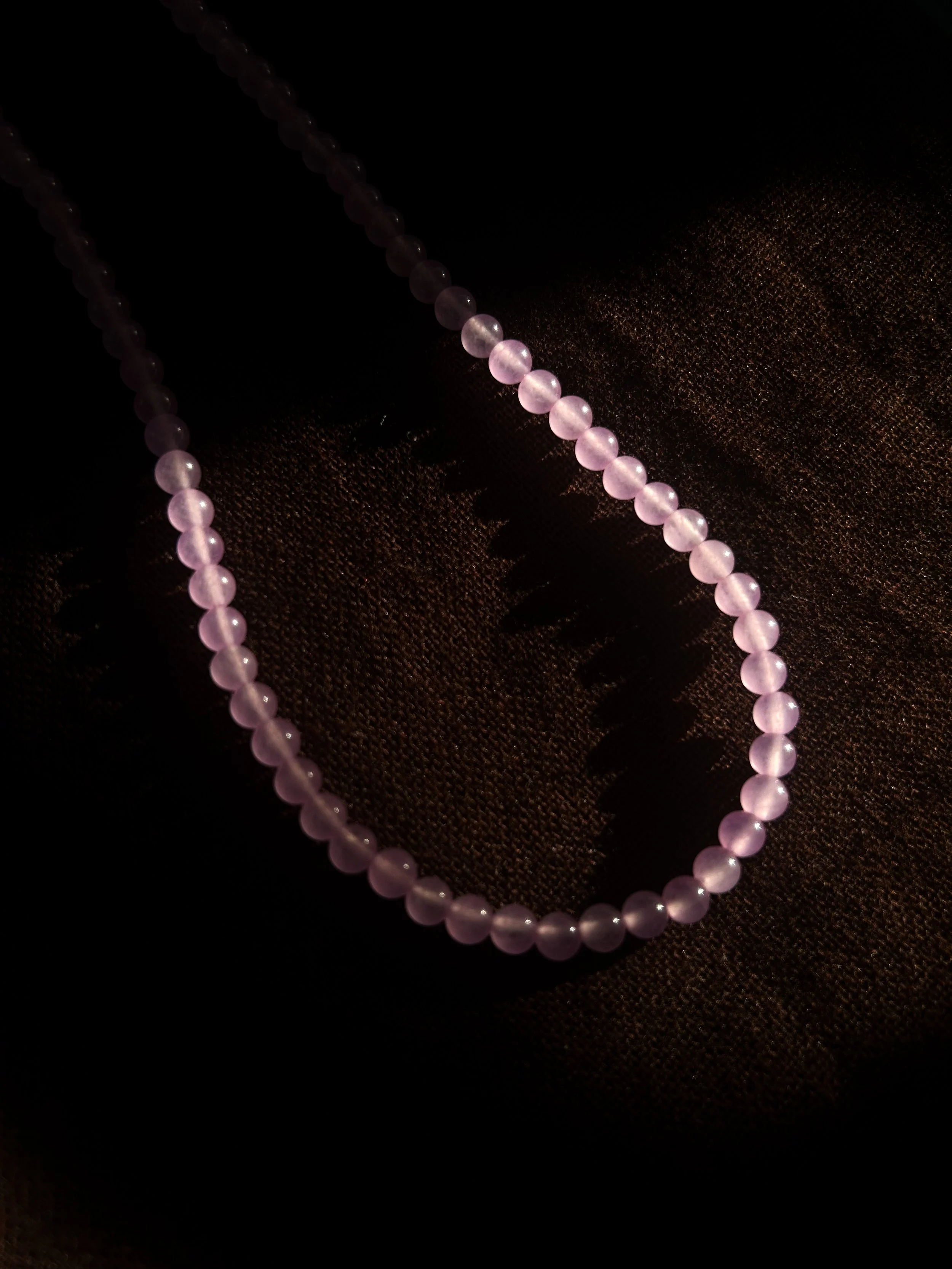 Fine Beaded Necklace - Lilac Jade