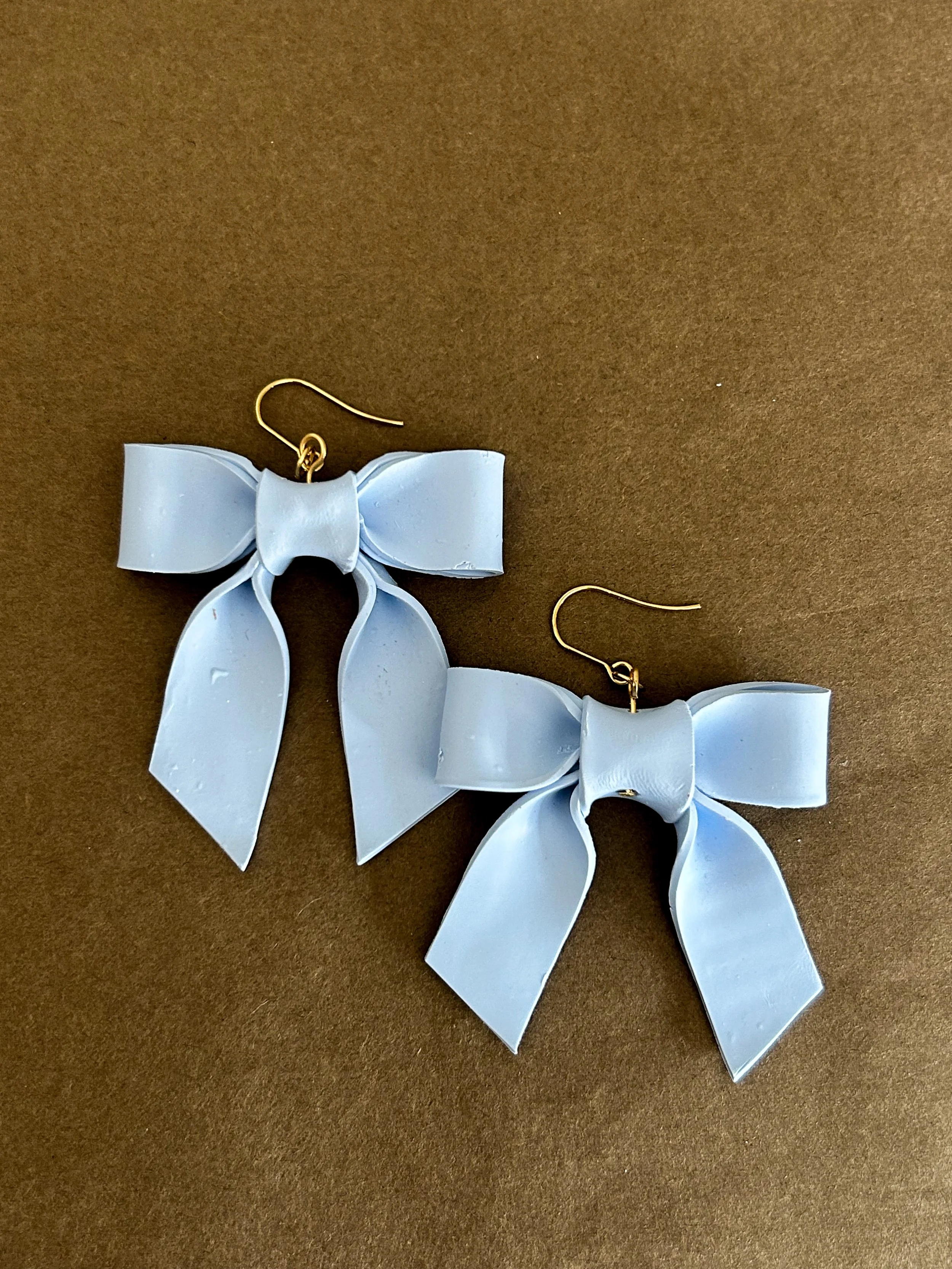 Cornflower Blue Bow Earrings - Sample