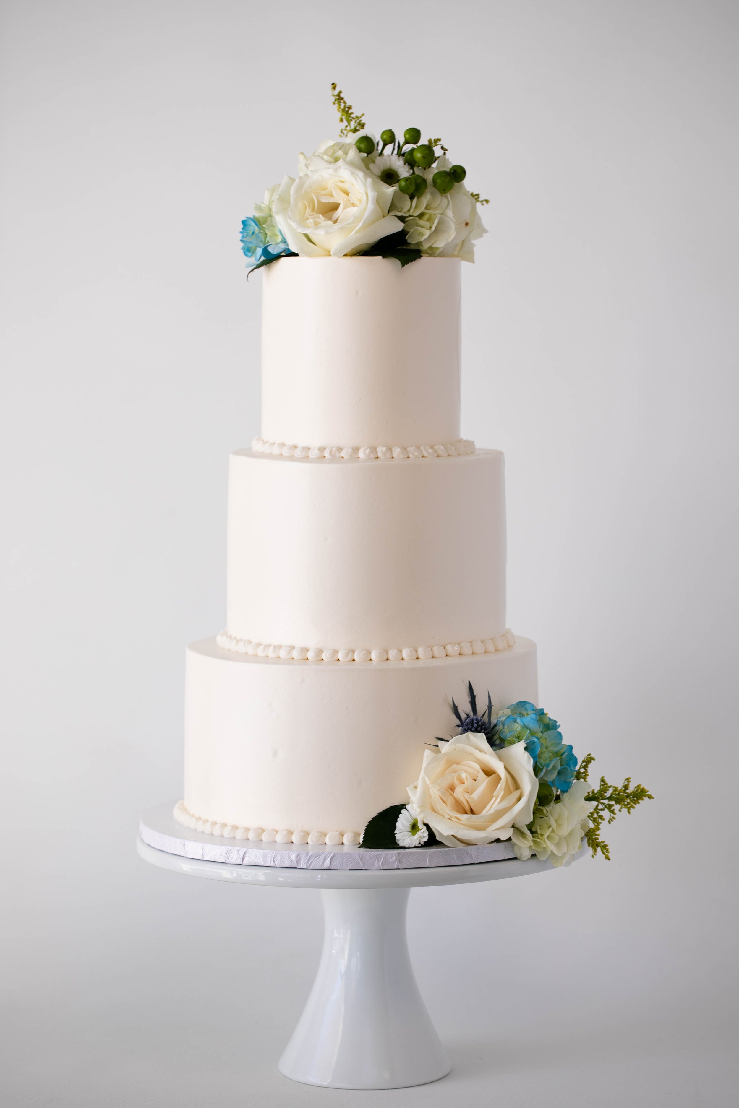 Floral Wedding Two Step Cake - The Cake World Shop
