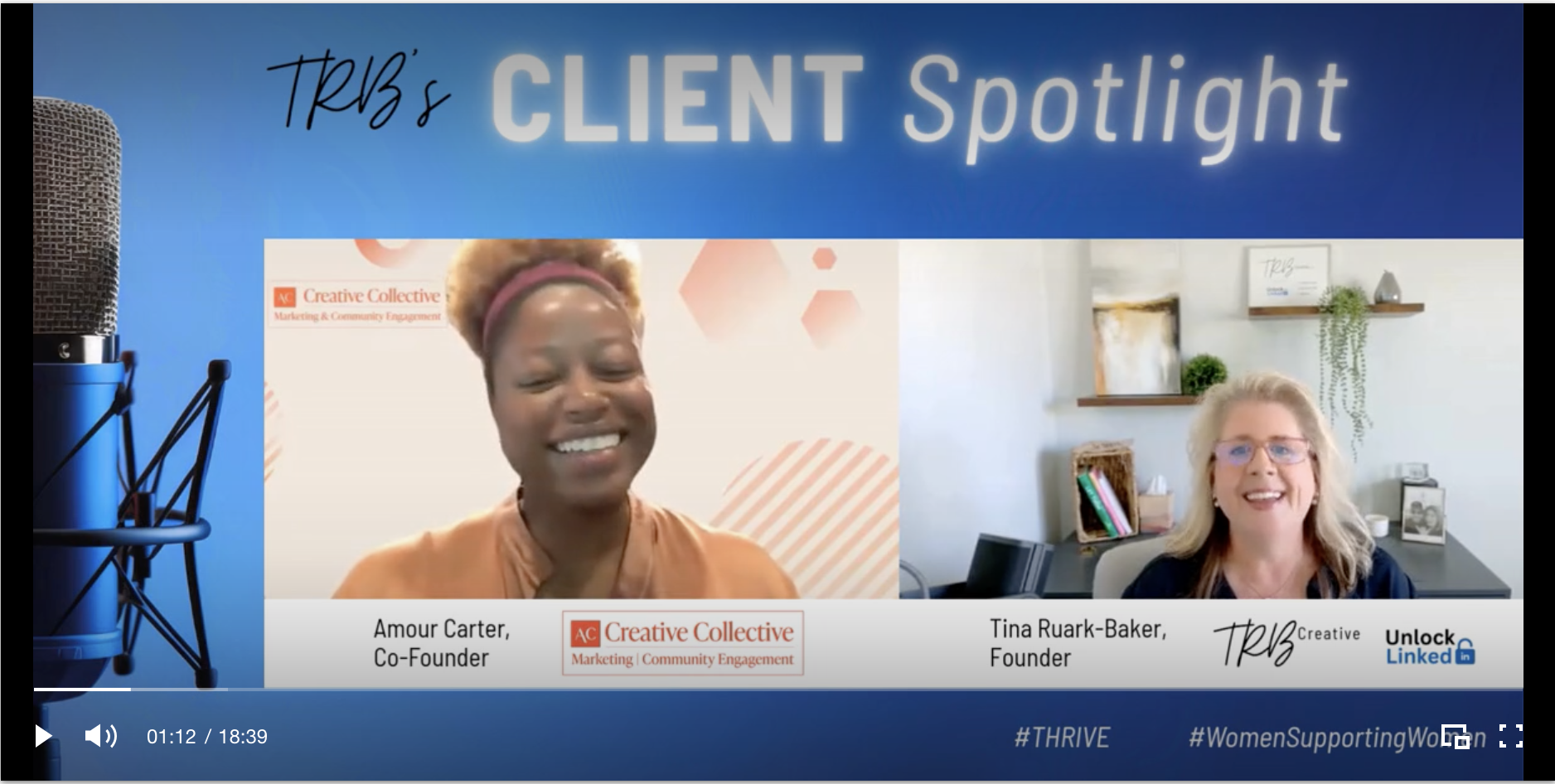 Amoura Carter and Tina Ruark - Baker during client spotlight