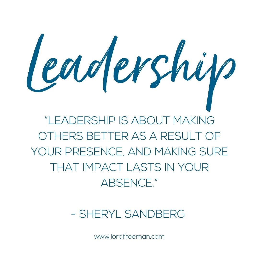 How do you define leadership?

I never really liked the idea of leadership as simply making people do what you want...it always felt icky to be really honest.

But I can get on board with Sheryl Sandberg's view of leadership.  It's all about making o