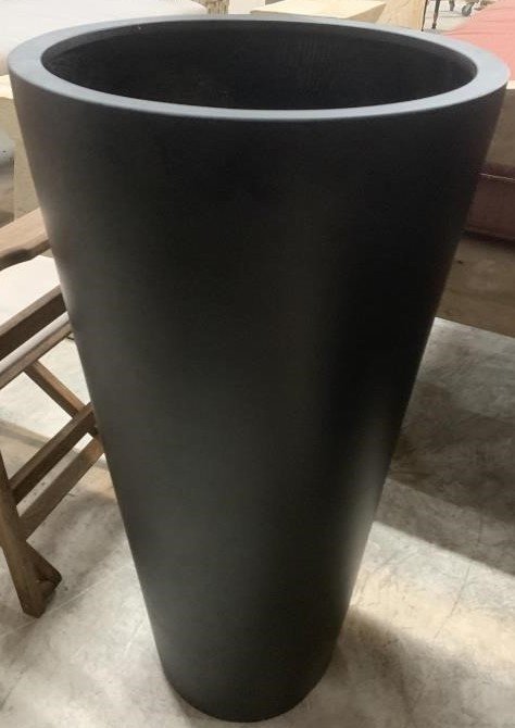 Large Black Planter 35%22 Tall x 16%22 Diameter 2.jpeg