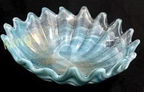 Blue w: Gold Dust Inlay Murano Blown Glass Bowl.jpeg