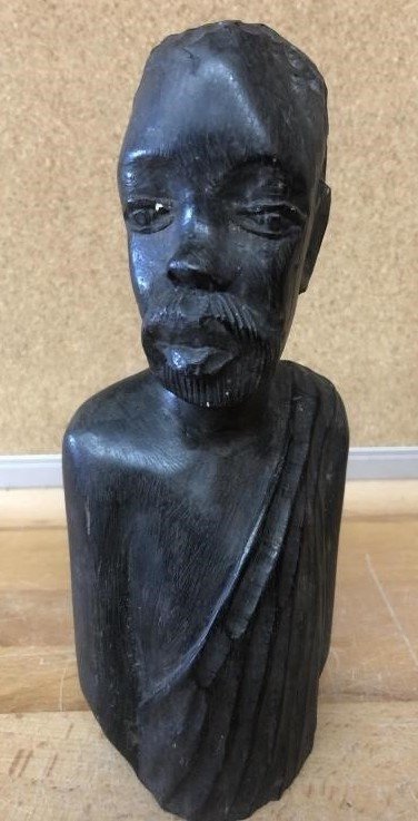 African Art Wood Carving Man Bust Front.jpeg