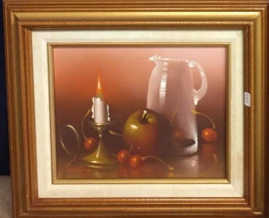 Still Life Candle, Fruit & Pitcher Pic 3 Horizontal.jpeg