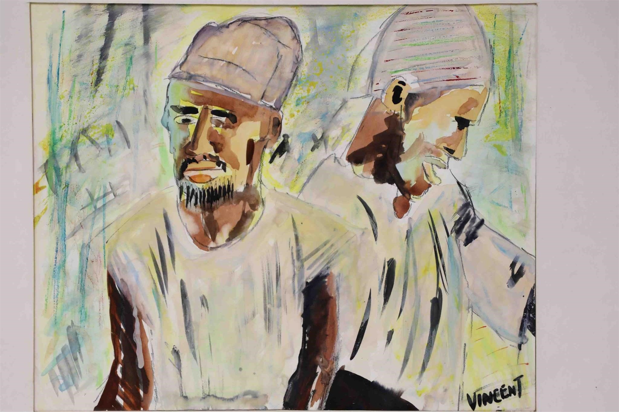 Smith, Vicent D Titled %22Hausa Men in Nigeria%22 Framed Media Gavache Under Glass W P-2 Front.jpeg