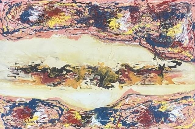 Sam Gilliam Original Signed Acrylic on Canvas Framed Painti P-1.jpeg