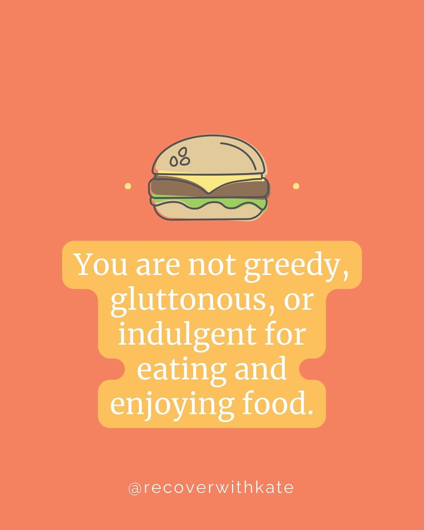 In our culture that celebrates eating as little as possible, there can be a lot of feelings of shame around eating. There is this pervasive message that the less you eat, the better person you are. This all stems from rampant fatphobia, weight stigma