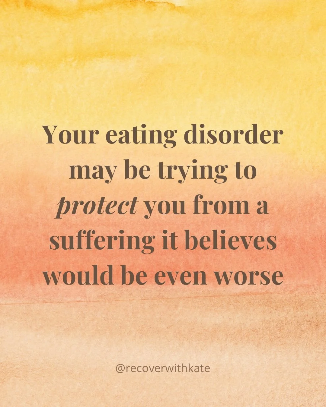 Your eating disorder may be trying to protect you from a suffering it believes would be even worse. That can sound confusing, because eating disorders create so much suffering. They cause real harm. People can lose their lives to them. So how could s