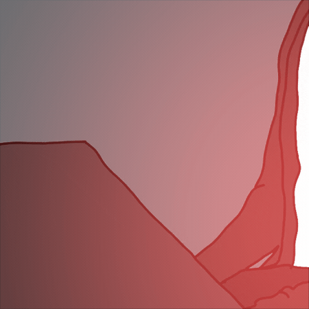 Close-up illustration of a human stomach.