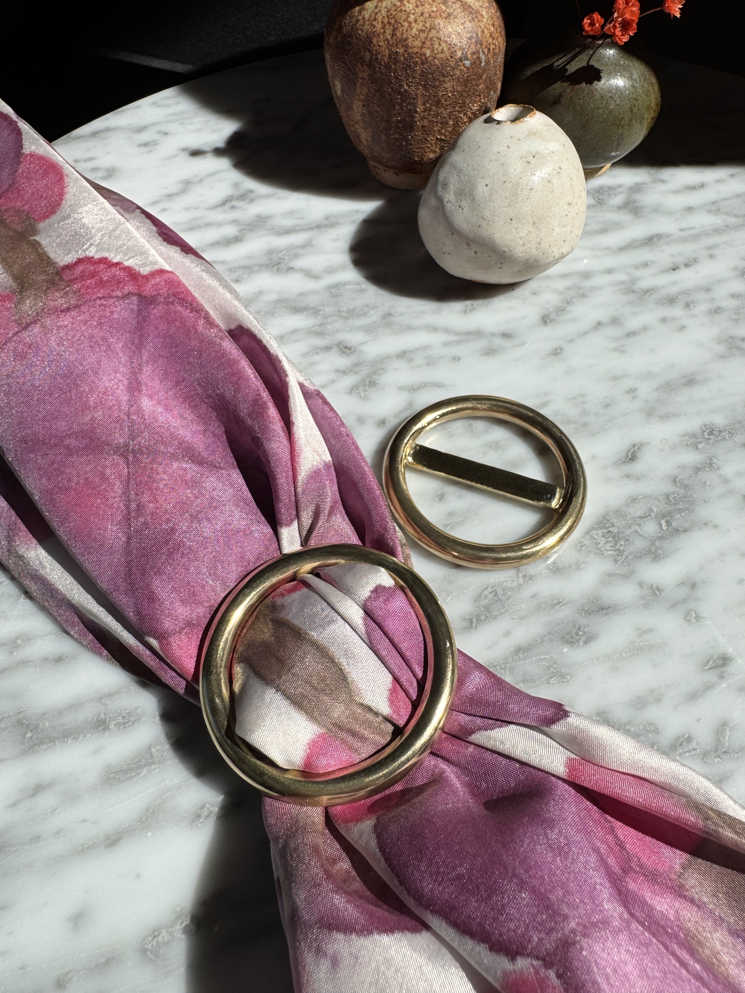 Solid Simple Brass Scarf Ring
