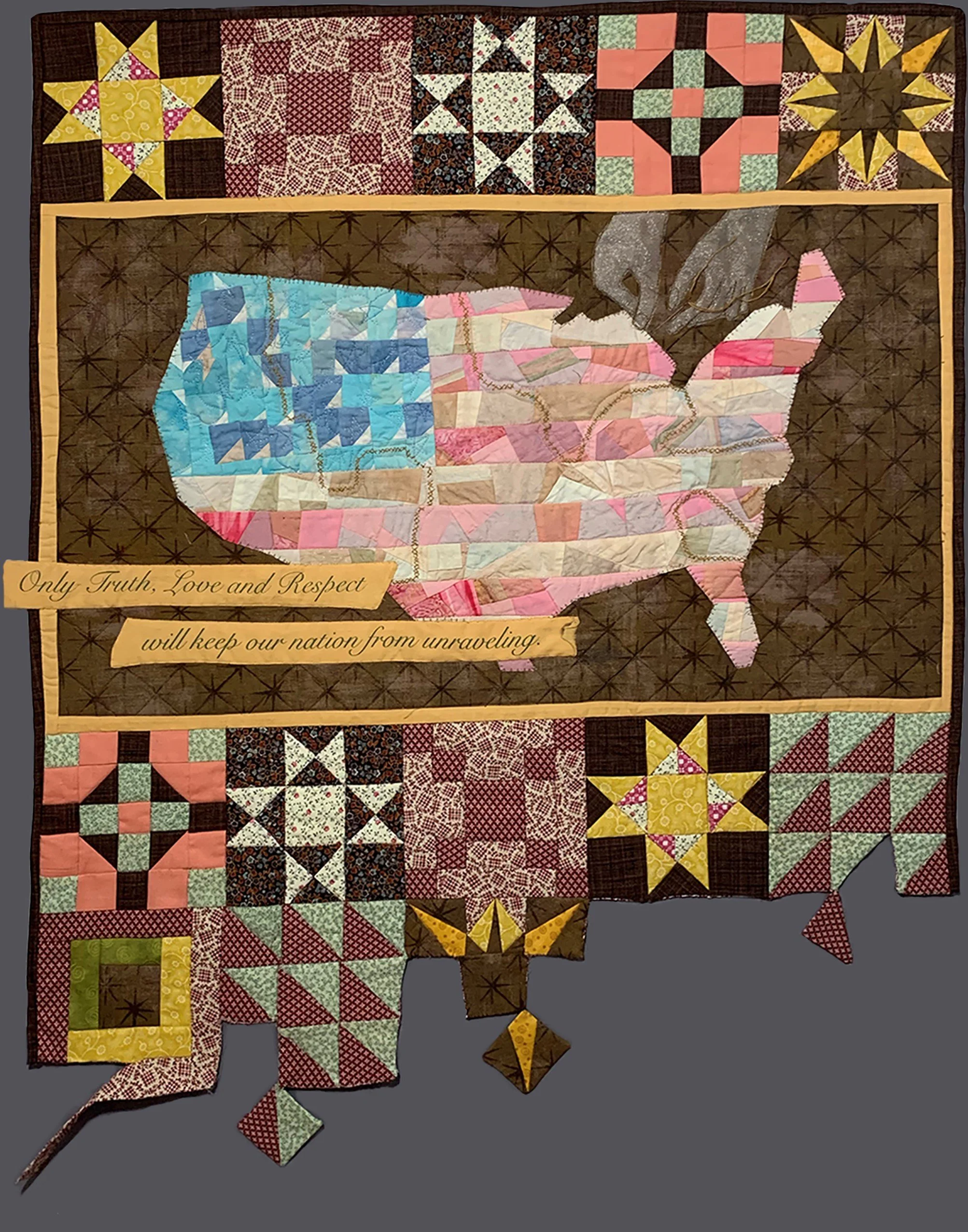 Best Use of Theme: Uniting States of America, pieced and quilted by Aynex Mercado, 35" x 30", Frederick, MD