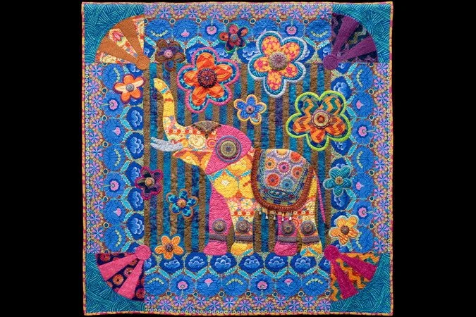 Judge's Choice: Sue Nichols - Elephant and Flowers by Michelle Bik