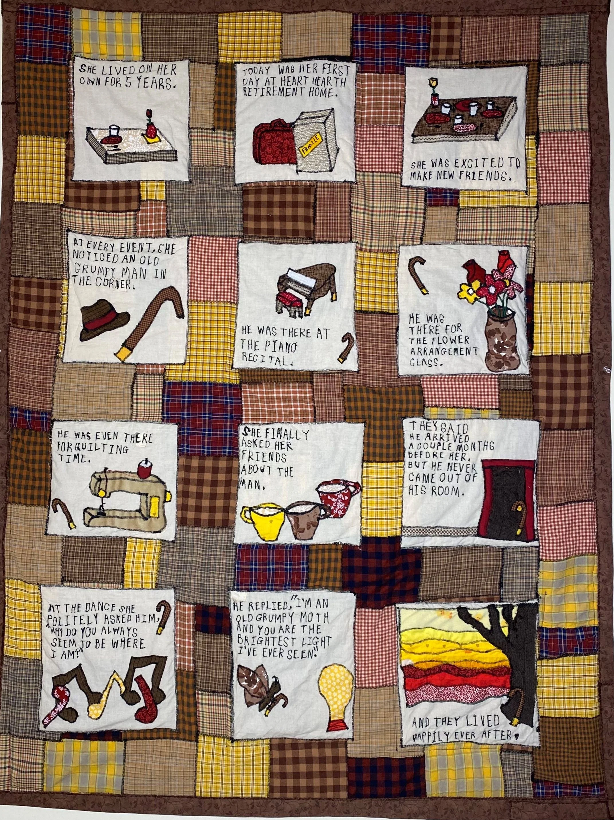 Best Sentimental Quilt: The Moth (Folk Art Tales #34), pieced and quilted by Sam Gordon, 46" x 60", Sharon, MA