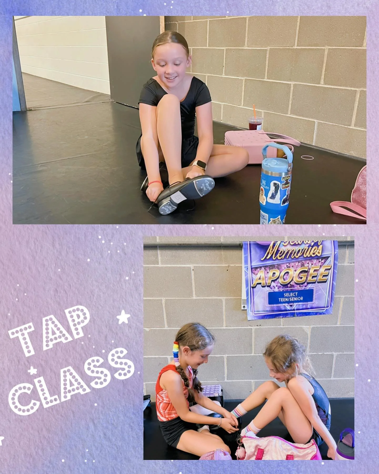 Getting ready for tap class and helping our friends 💜