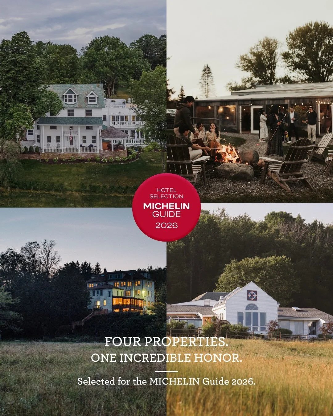 Exciting news from the Catskills. ✨

The Arnold House, The DeBruce, Hemlock and Kenoza Hall have all been selected for the MICHELIN Guide 2026.

Four properties, each with its own sense of place, brought together by the same belief in thoughtful hosp