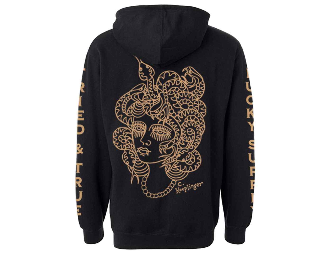 Medusa zip-up hoodie designed for AOV threshold promotion throughout all Lucky branches, artwork by Chad Koeplinger