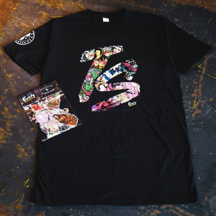 Limited Edition t-shirt & sticker pack, created to increase Envy Illustrative Needle Orders