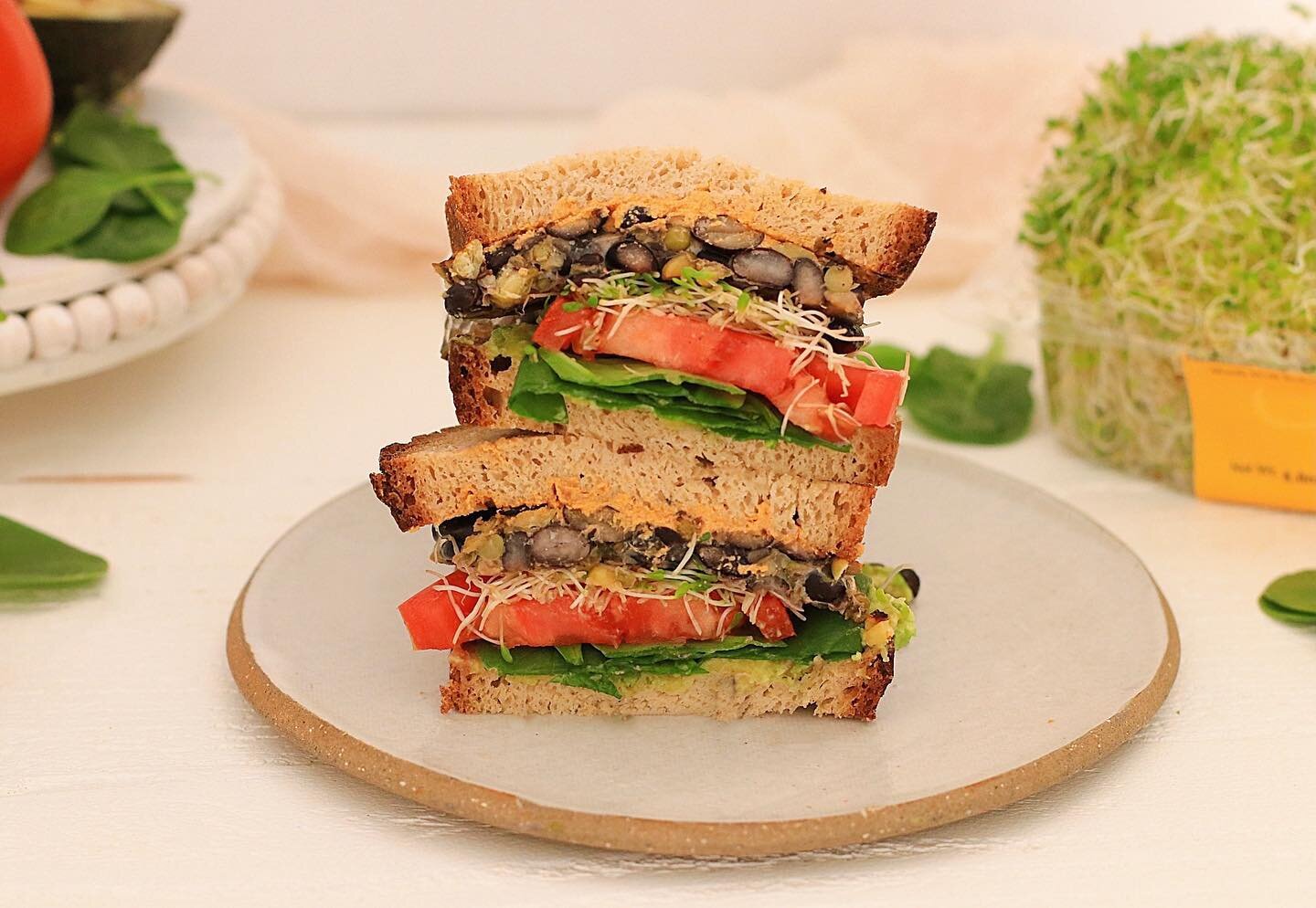 Black and Mung Bean Tempeh stunning and stacked. Epic #soyfreetempeh BLTA by  @cacaoforcoconuts_ Thanks so much for the tempeh shots! This tempeh sandwich looks like a dream! Definitely one of the best we&rsquo;ve ever seen! 🙏. #sandiegotempeh #soyf