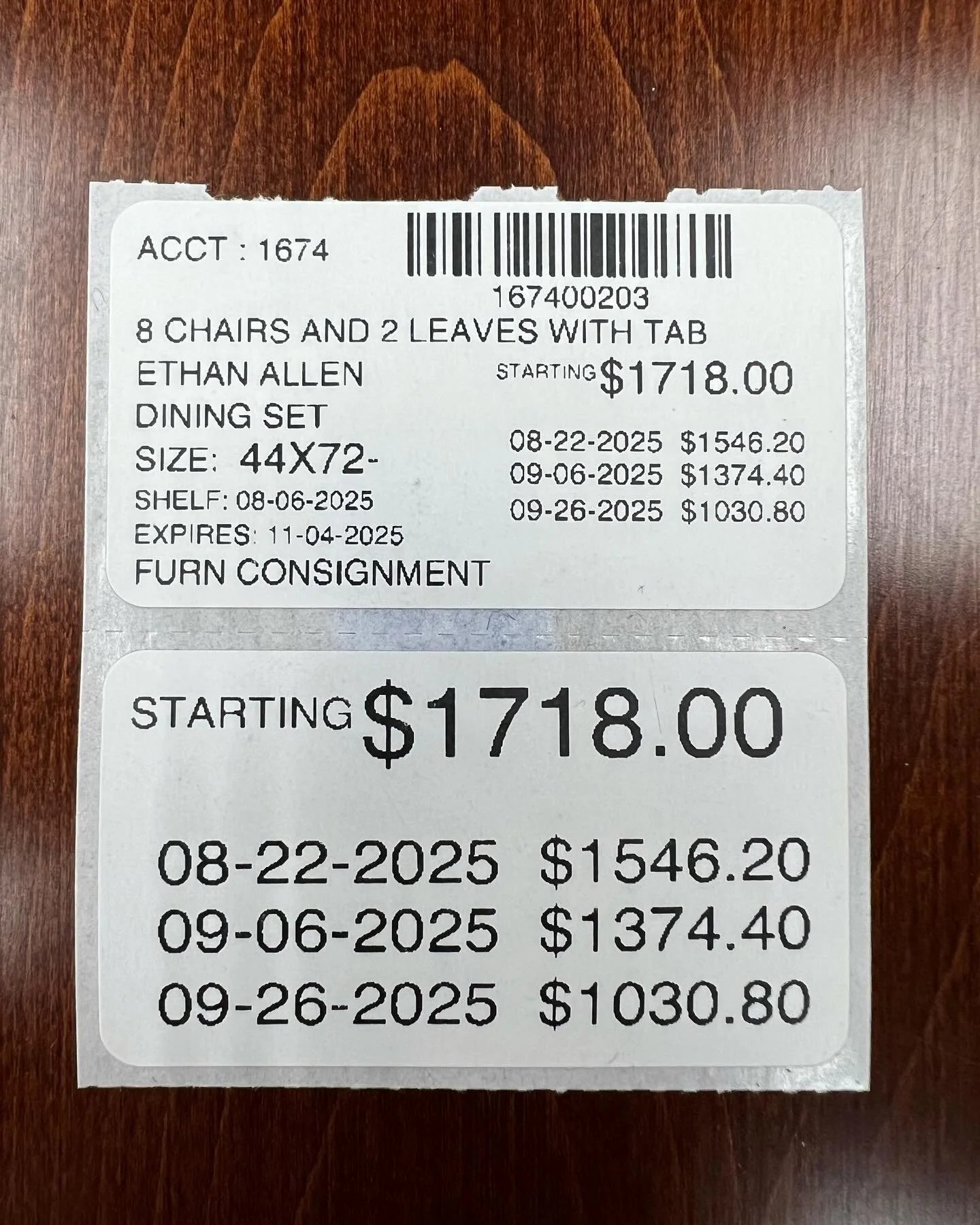 Ethan Allen 9 pcs plus 2 leaves!