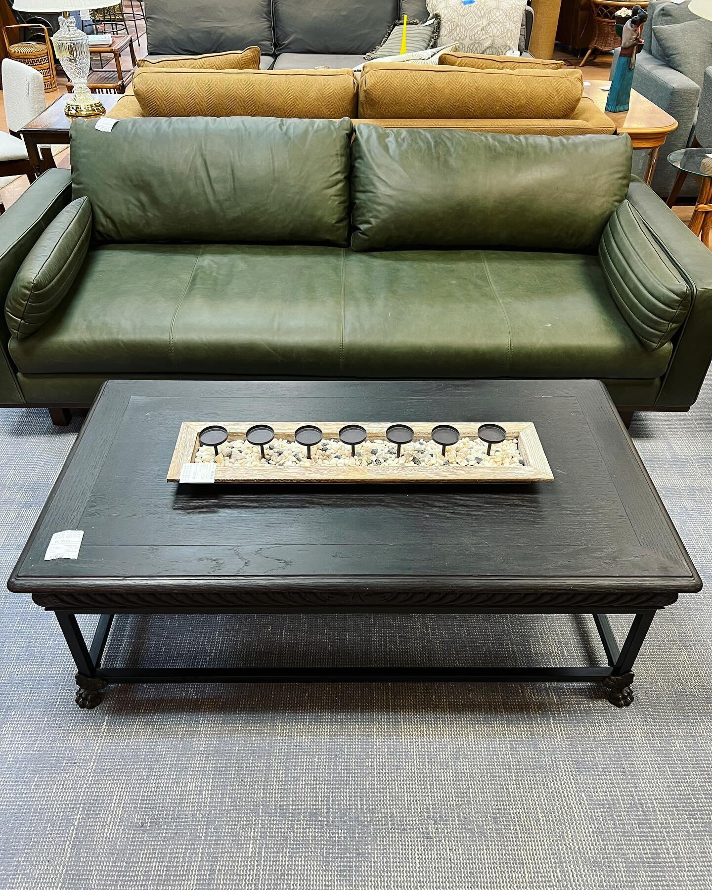 Green Leather&hellip; and a RH coffee table!