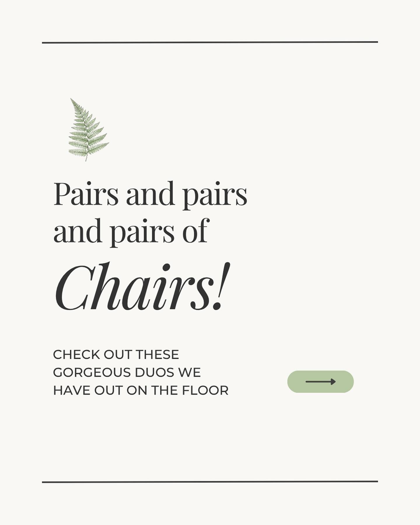 Pairs of Chairs! Come by on Halloween for candy and cider!