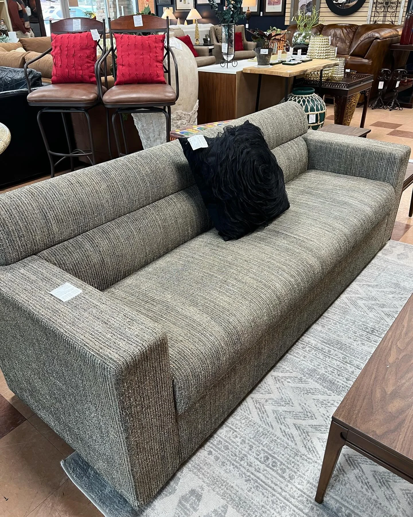 Low profile with a beautiful textured upholstery!