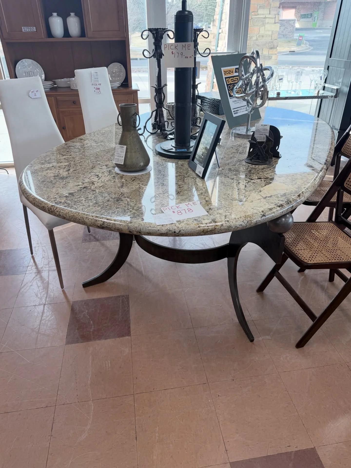LAST CHANCE! Huge markdown on this gorgeous, solid granite slab table.