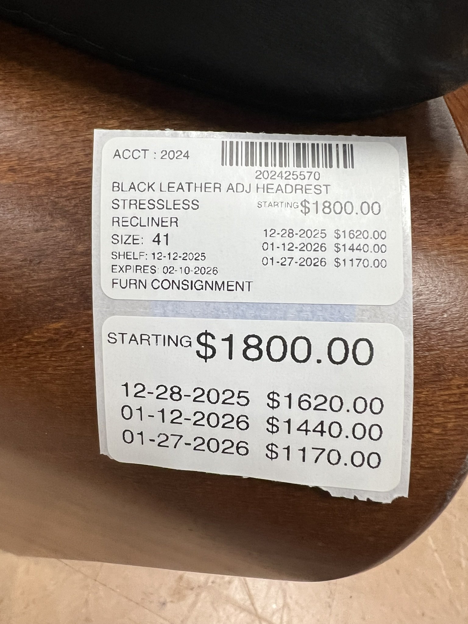 Stressless Reclining seat!