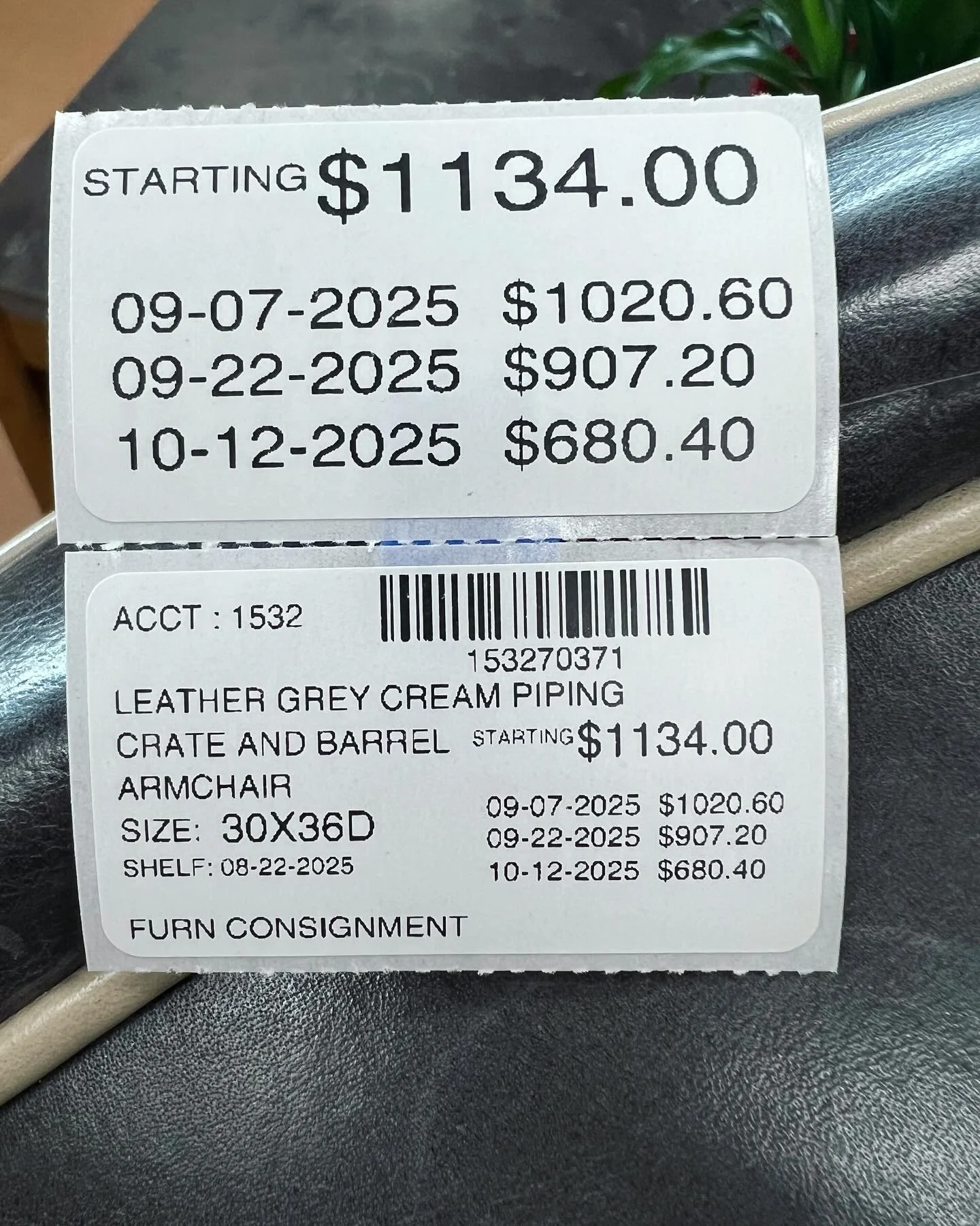 Crate and Barrel Leather! 4 available