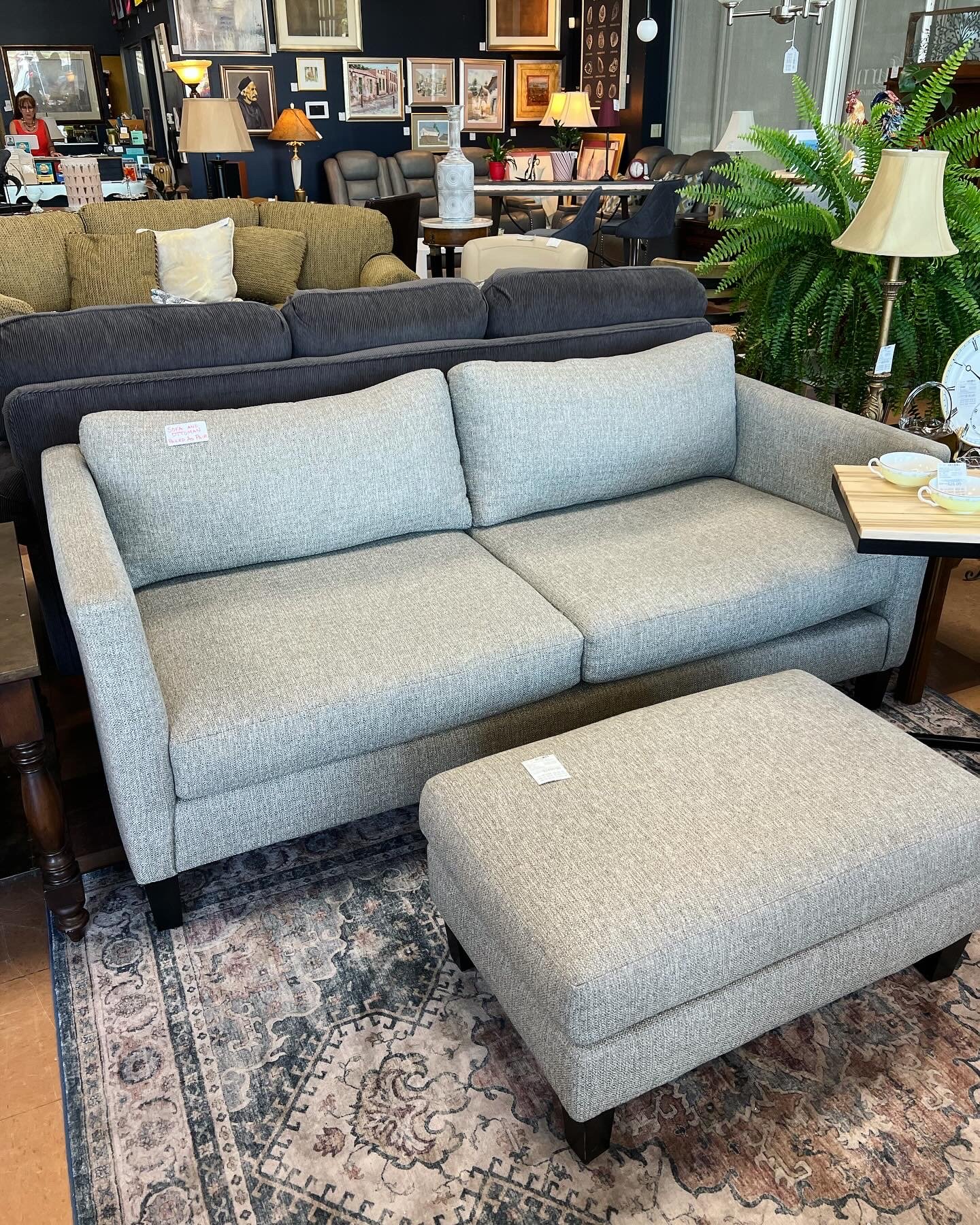 Arhaus 75" sofa and ottoman