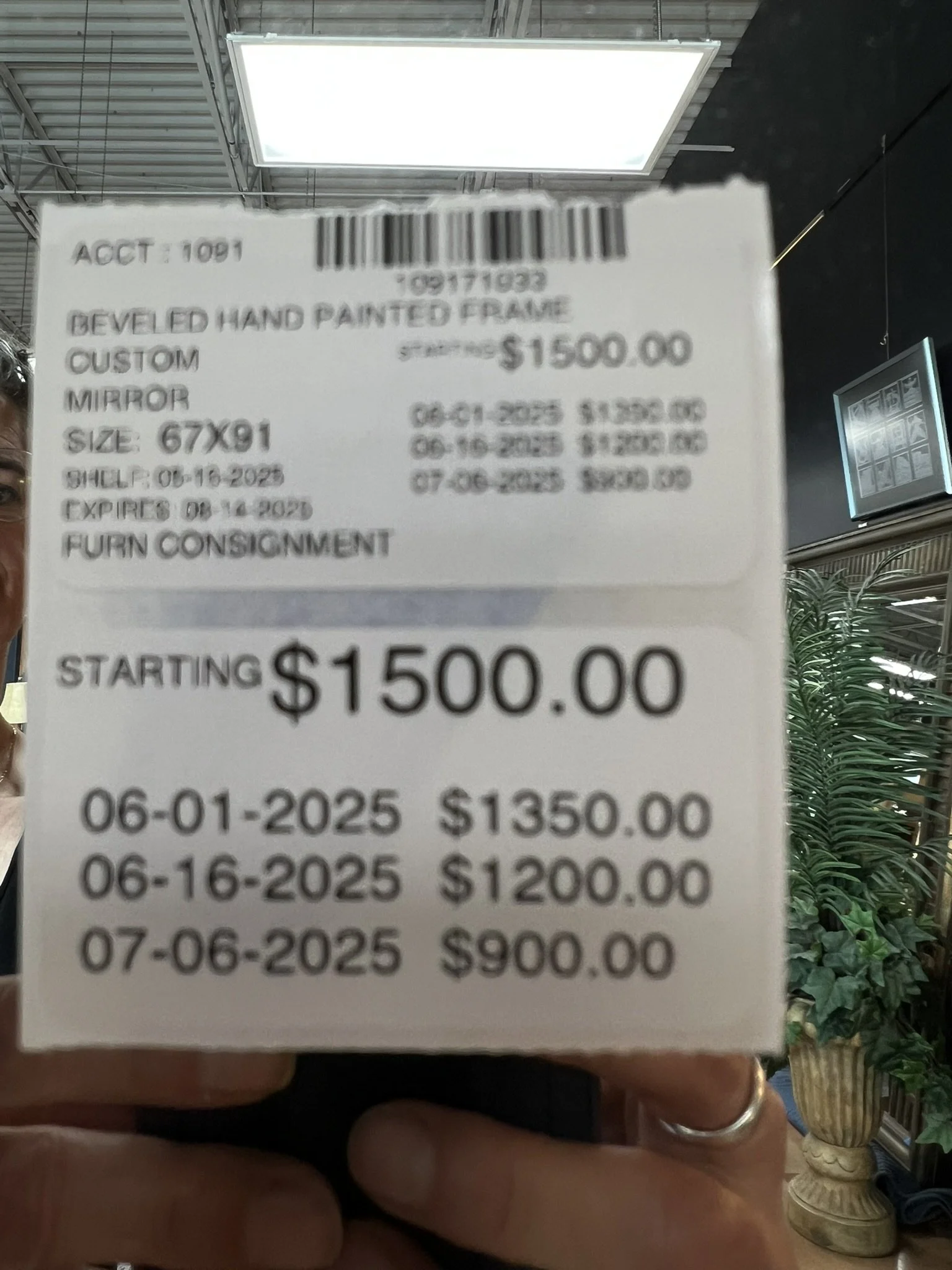 Now $750! Tremendous Custom Mirror!