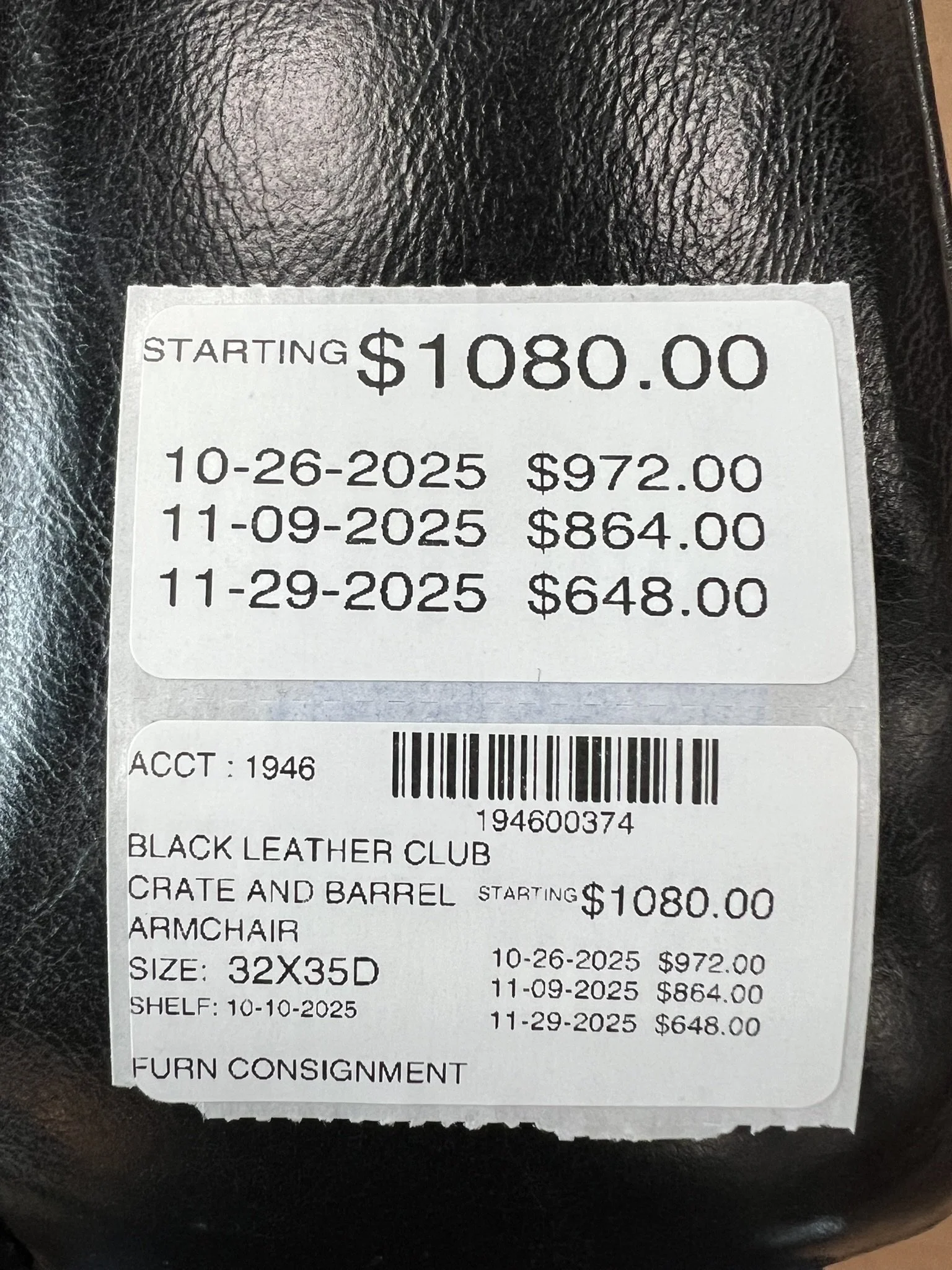 Crate and Barrel Leather! 2  Available!