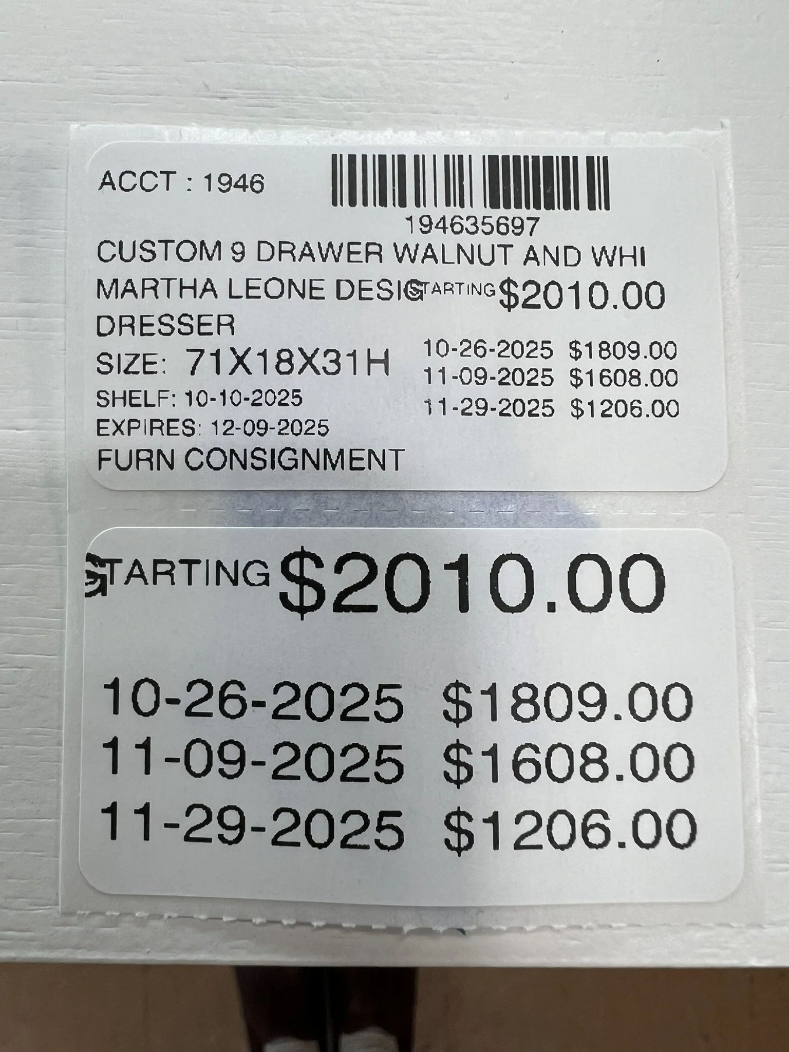 Martha Leone Designs custom dresser in walnut!