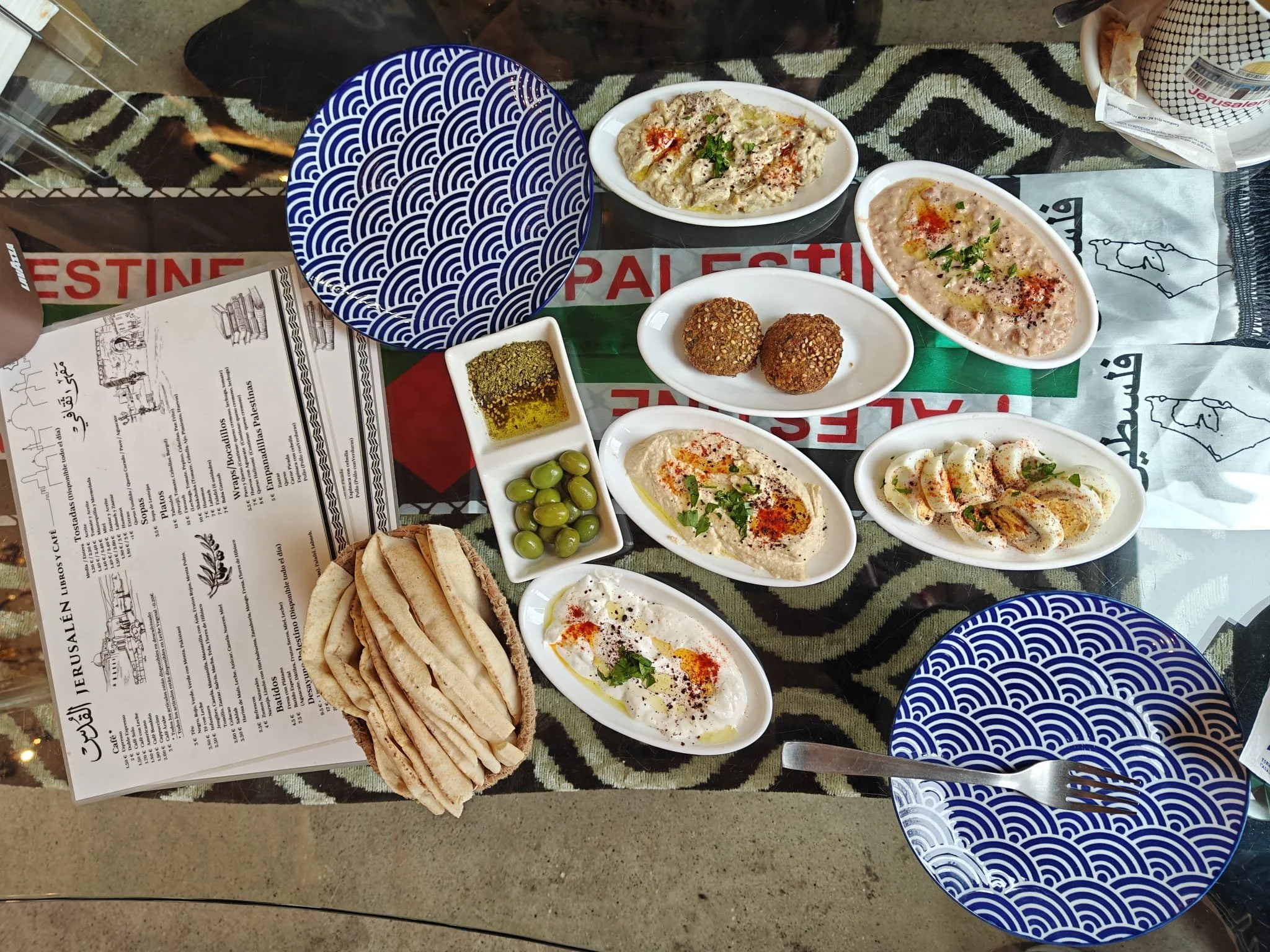  Moving onto Granada within the topic of food is this incredible Palestinian brunch restaurant. I met up with a friend here and had a delicious brunch for two that helped me while I got sick during this trip. The best thing was the lentil soup, very 