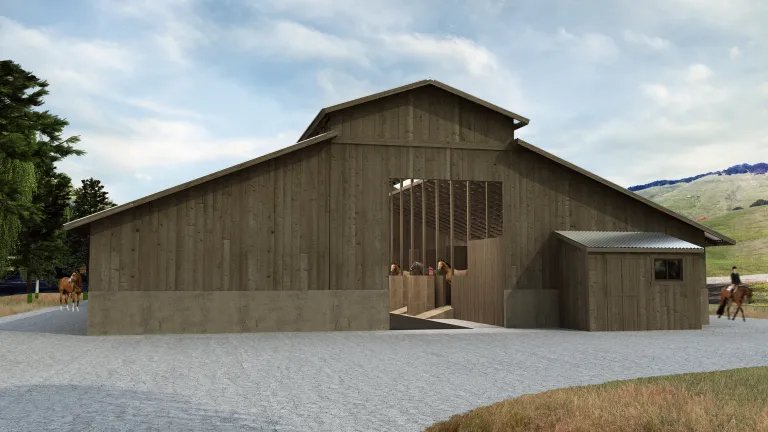  Proposed new barn, with interior stalls to replace old stalls which were too near the creek. 