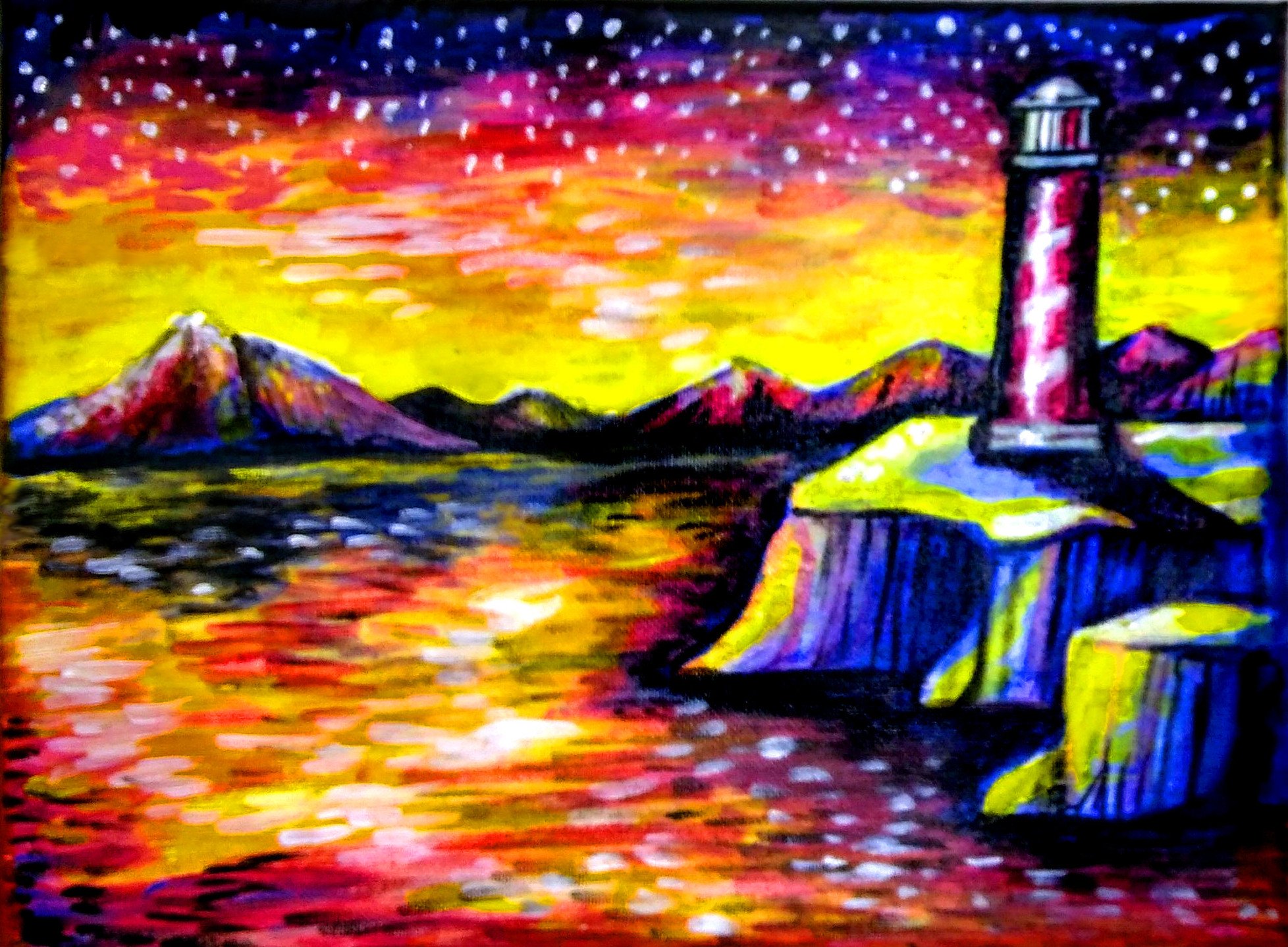 Seascape Lighthouse Nightfall-Acrylic.jpg