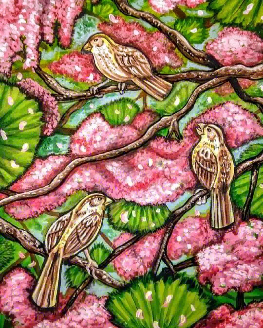 Spring Sparrows-Acrylic .jpg