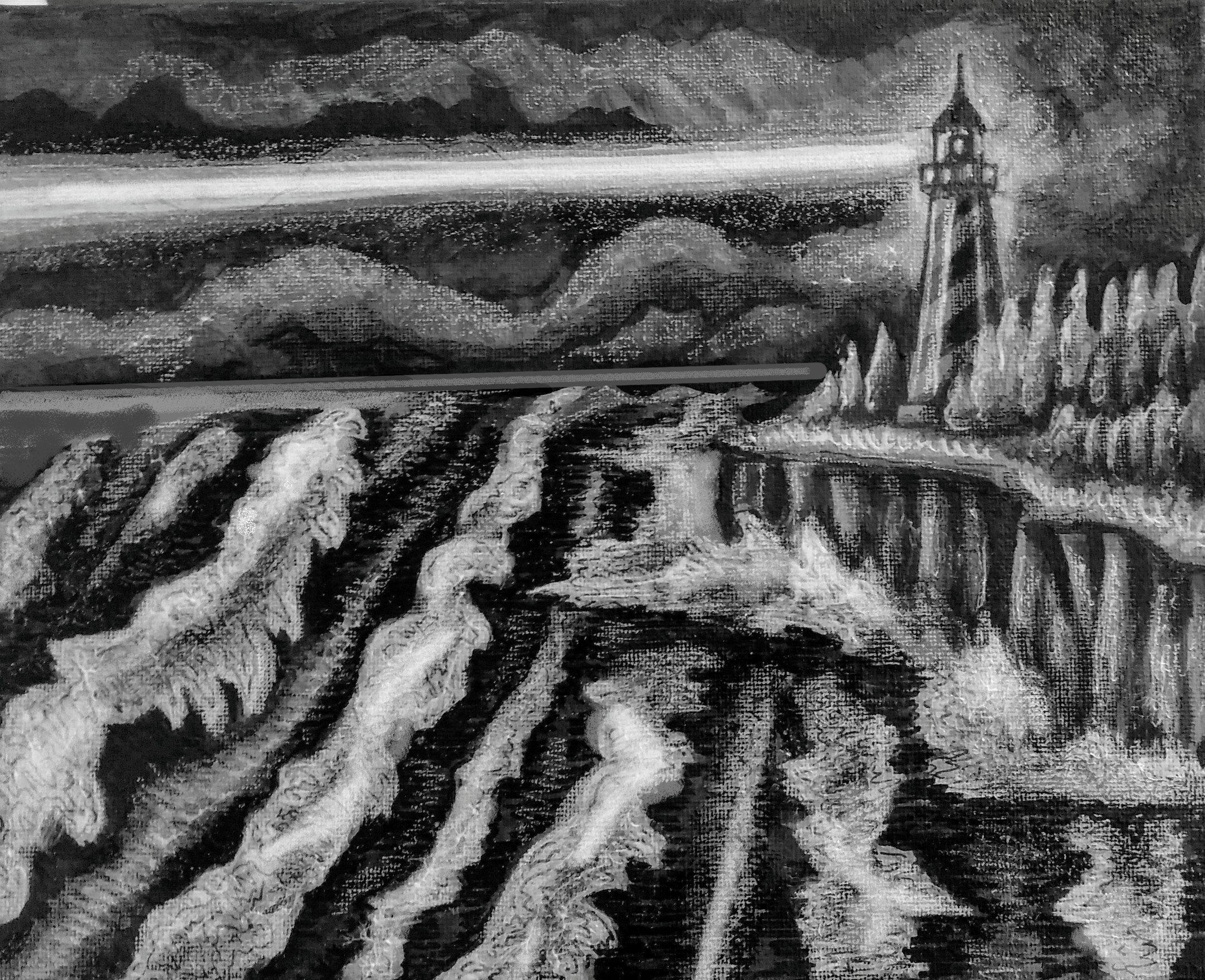 Seascape Lighthouse Stormy Seas-Acrylic.jpg