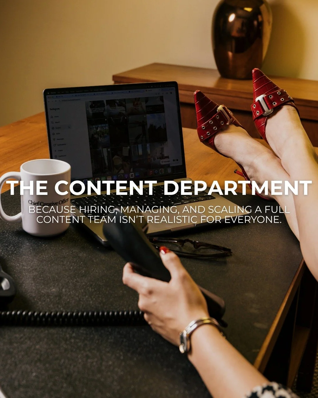 What if you had an outsourced content department that felt like an in-house team? 

We handle the strategy, filming, editing, and posting.
You stay in your zone of genius. and your expertise finally gets the visibility it deserves.

An outsourced con