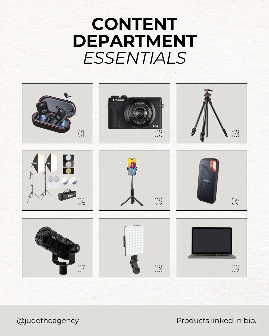 Want to know the exact equipment that got us started in our content creation journey? We've linked our entire inventory of content creation equipment for you on Amazon. Shop now at the link in our bio 📸✨

#contentcration #amazonfinds