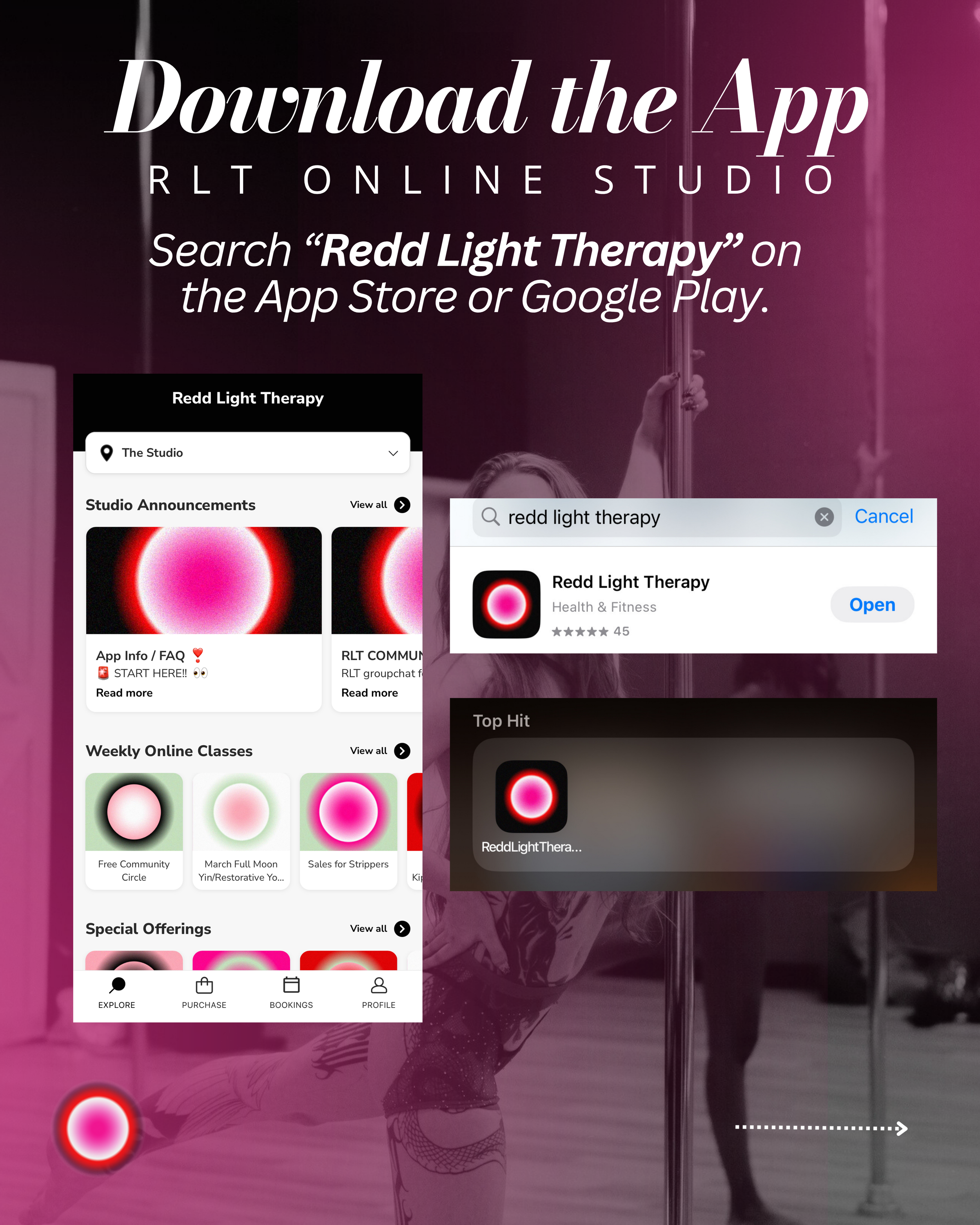 Download the App: RLT Online Pole Studio