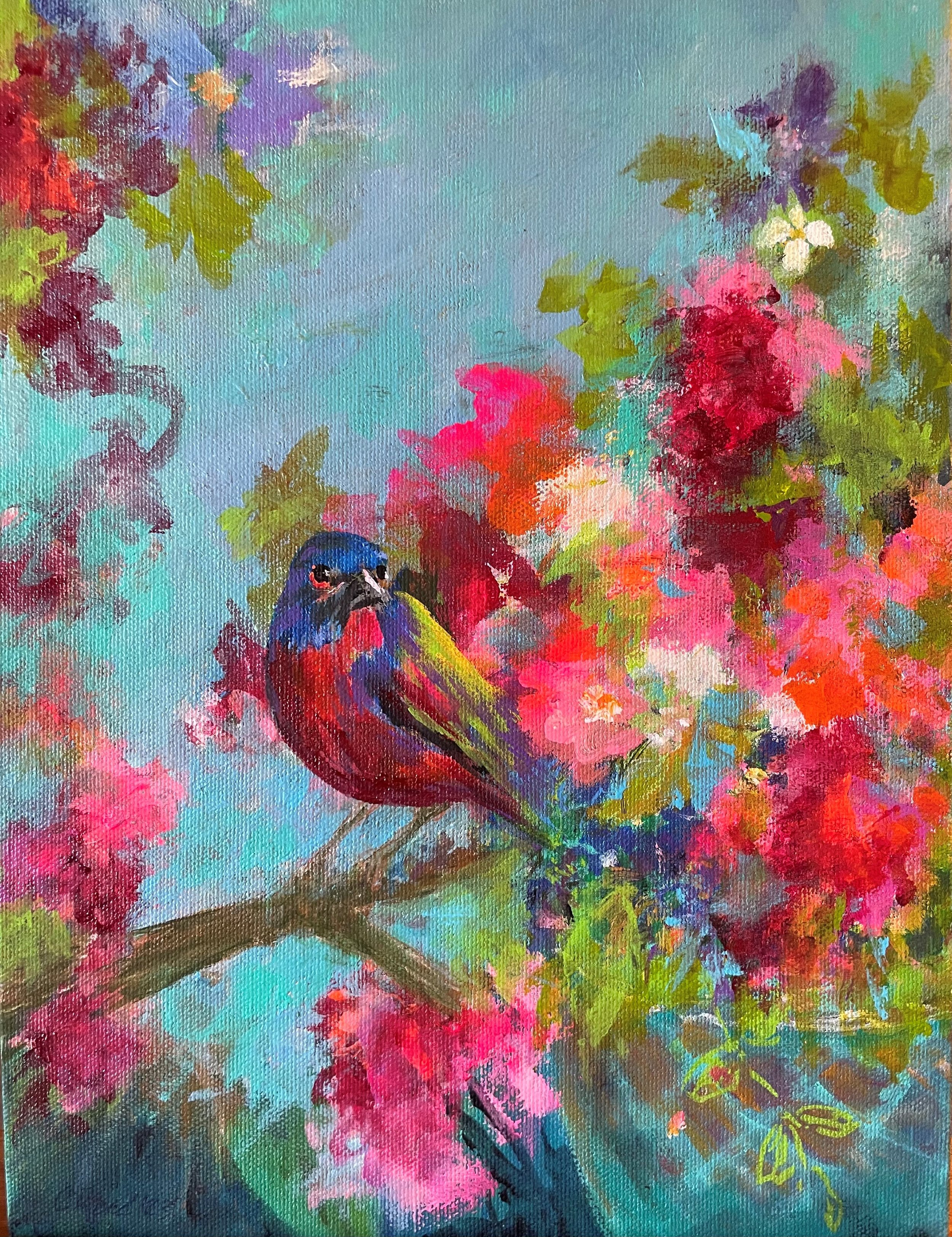 Painted Bunting - 8x10 Acrylic on Panel - $350 (currently on display at Monhegan Hotel)