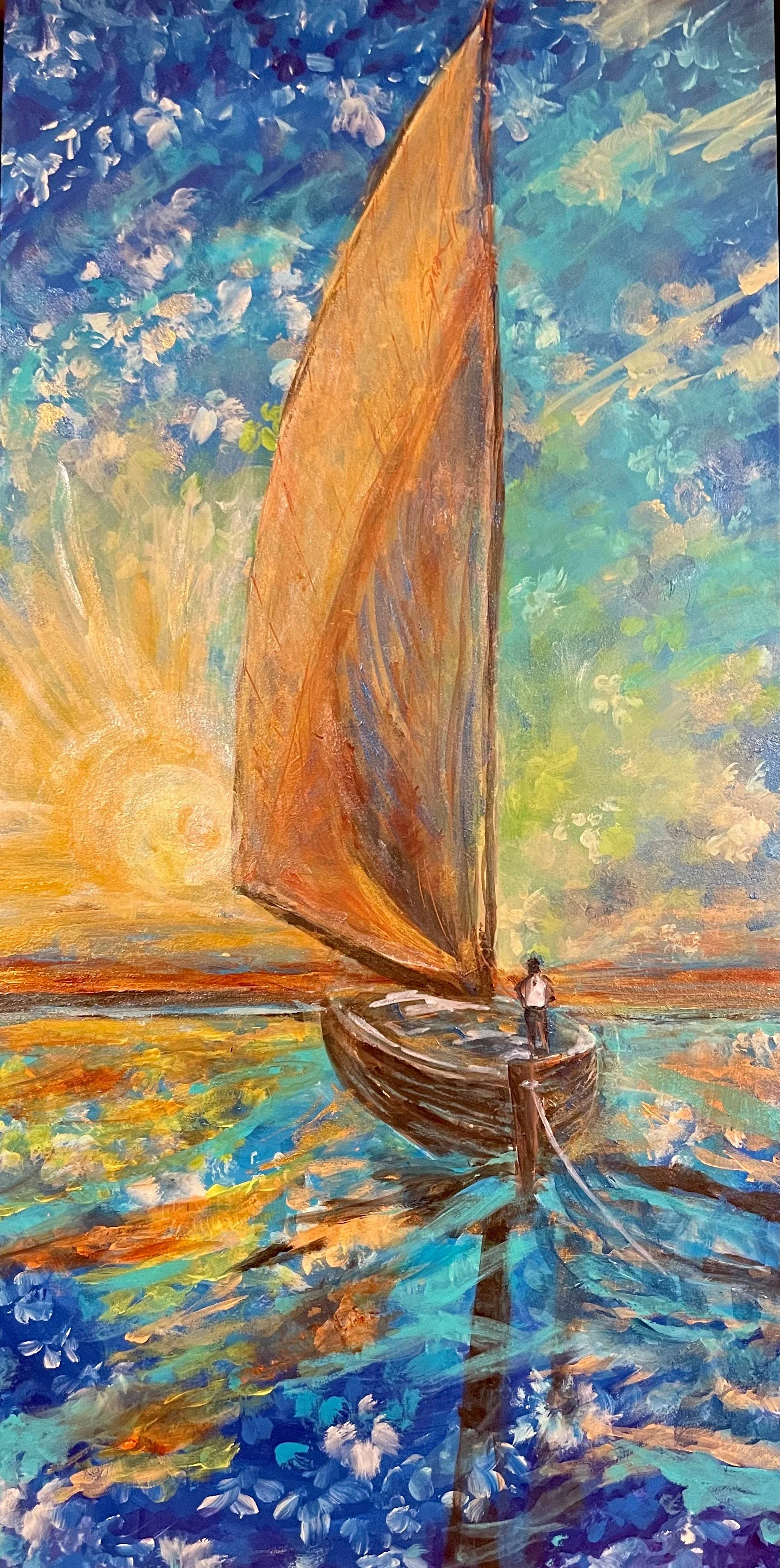 Free Sail - 12x24 - Acrylic on Board
