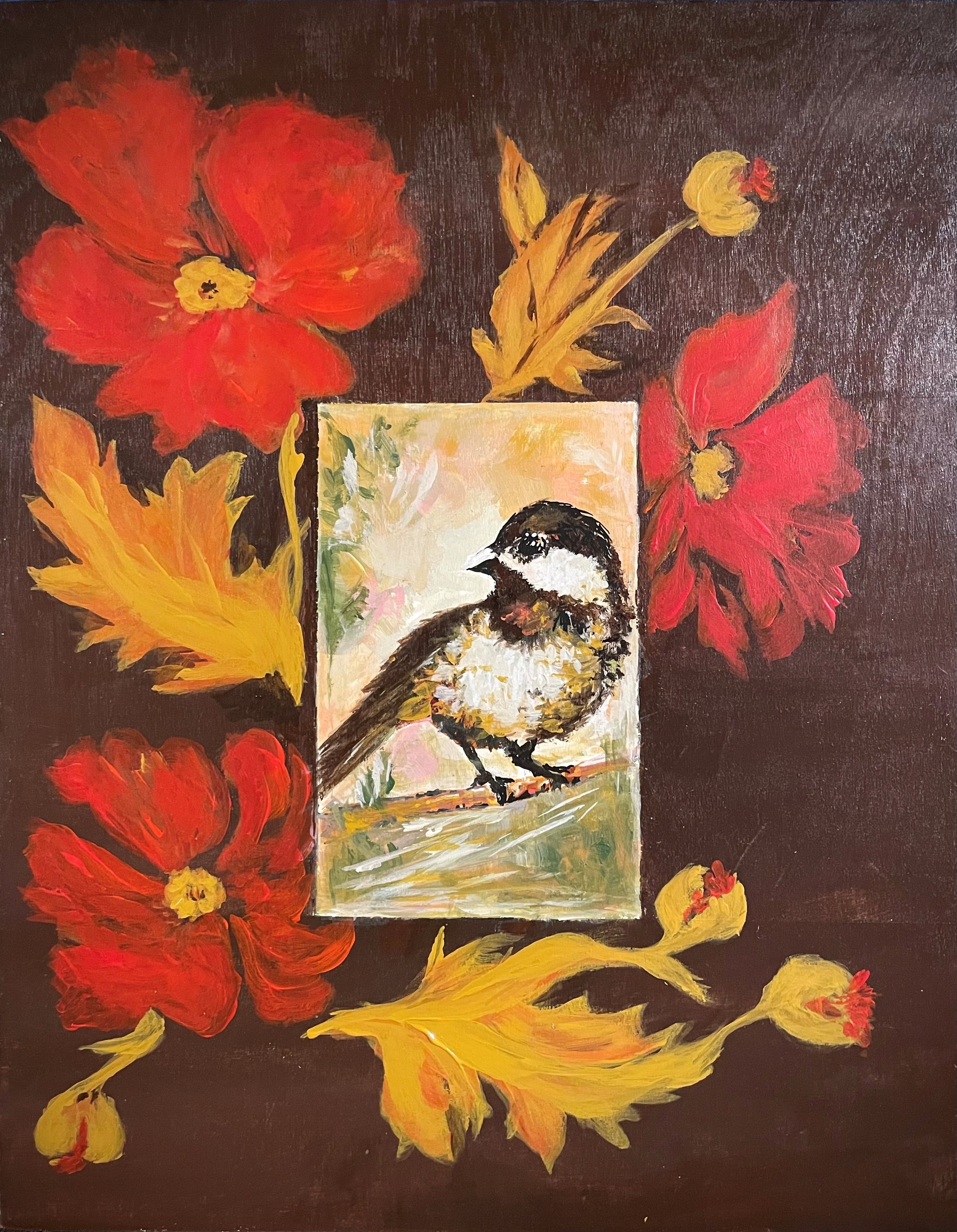 Vintage Bird - 11x14 Acrylic on Board - $300