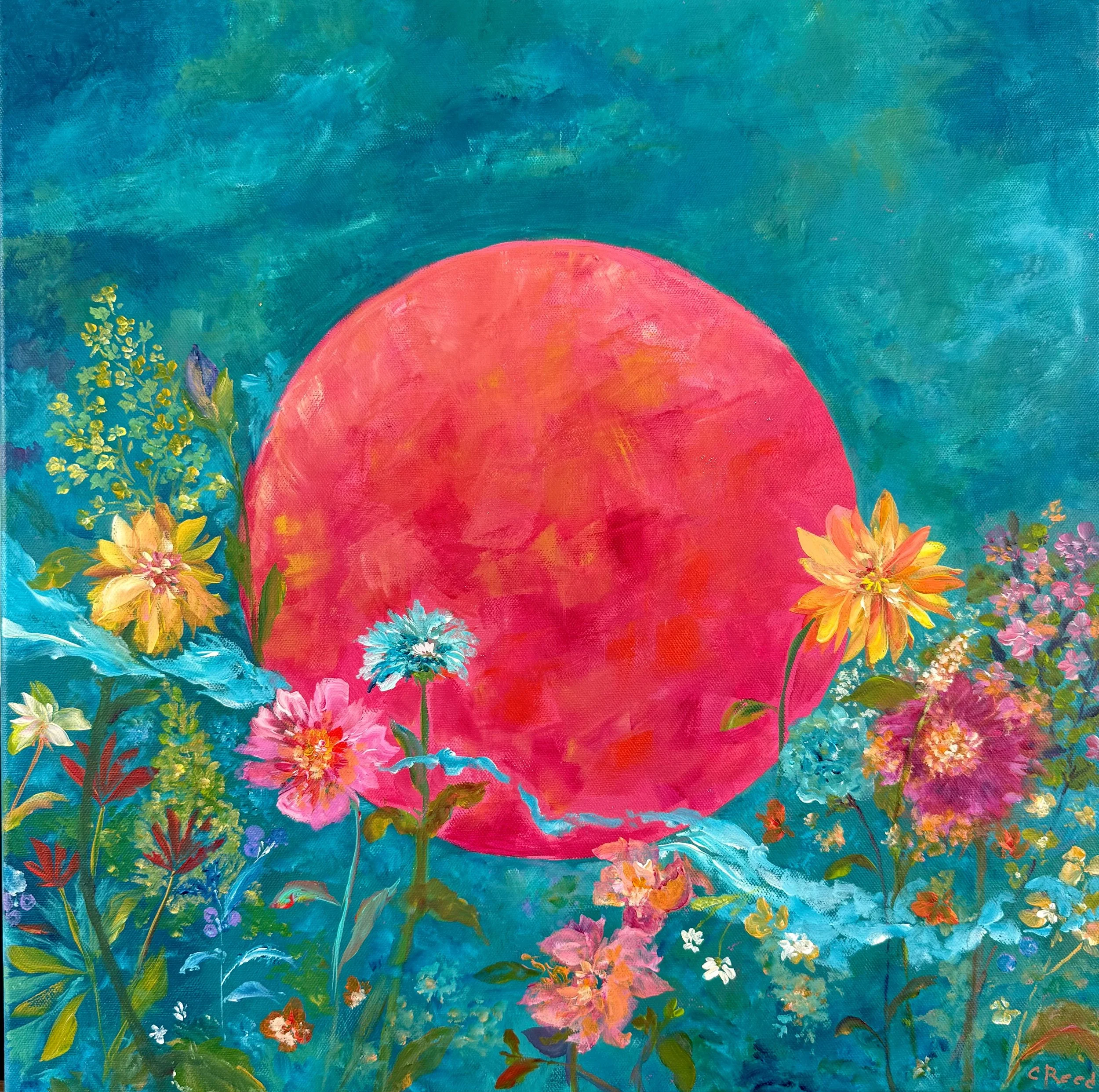 Watermelon Moon - 20x20 Acrylic on Canvas
