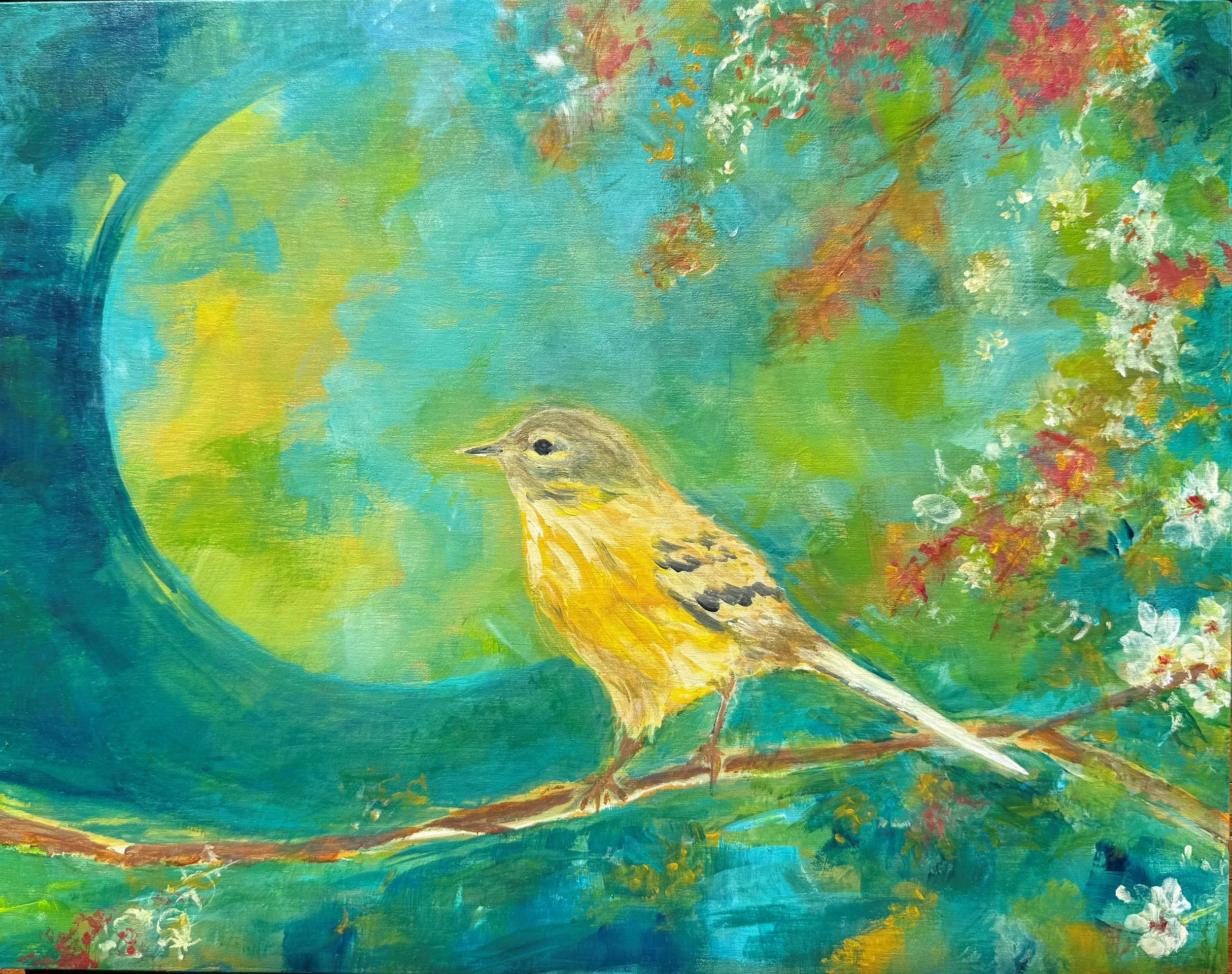 Prairie Warbler - 11x14 - Acrylic on Board